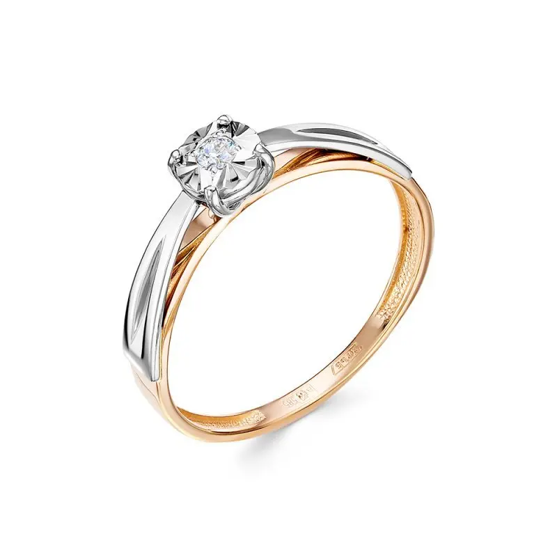 Кольцо декоративное из комбинированного золота