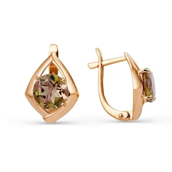 Серьги с английским замком из красного золота