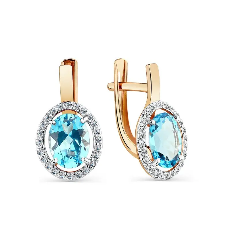 Серьги с английским замком из красного золота