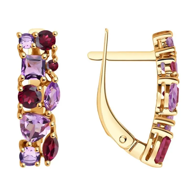 Серьги с английским замком из красного золота