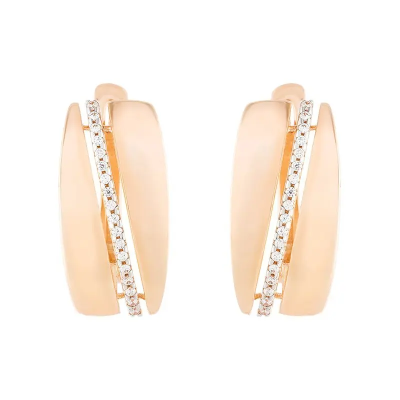 Серьги с английским замком из красного золота