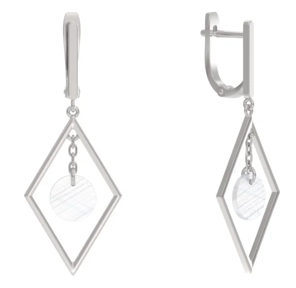 Серьги подвесные из серебра