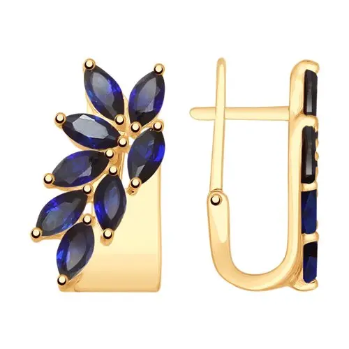 Серьги с английским замком из красного золота