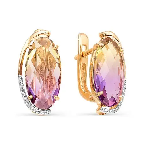 Серьги с английским замком из красного золота