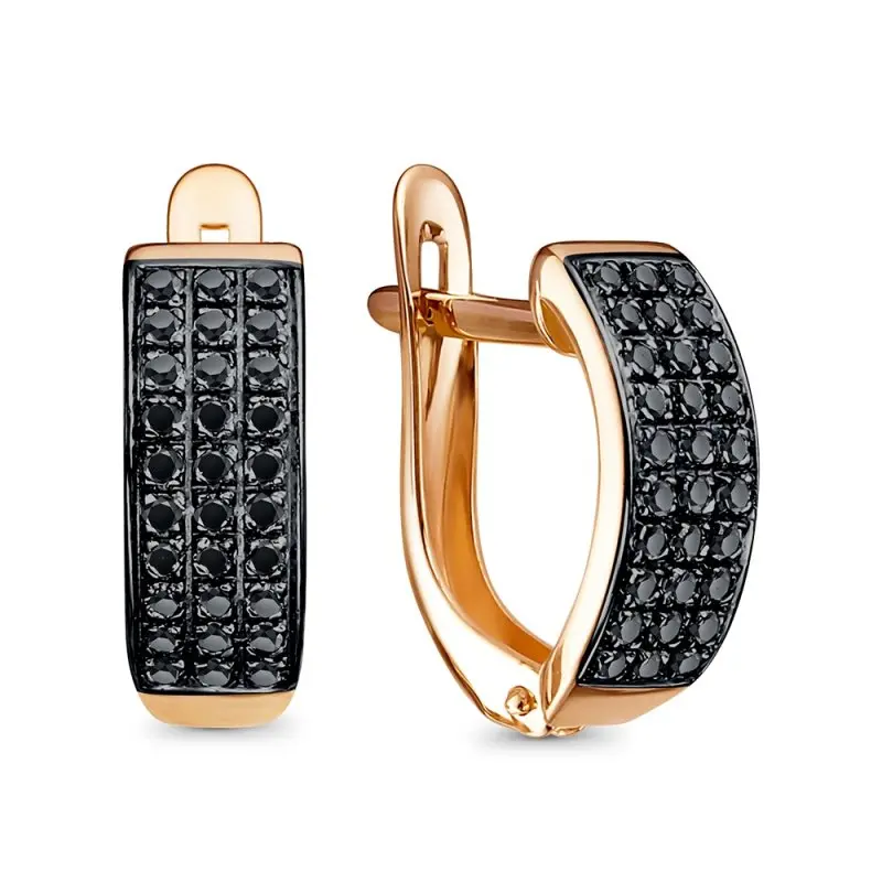 Серьги с английским замком из красного золота