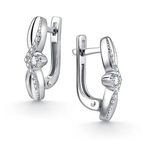 Серьги с английским замком из серебра вид 1