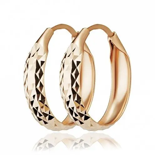 Серьги конго из красного золота