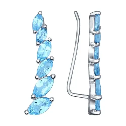 Серьги зажимы из серебра