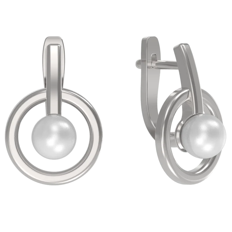 Серьги с английским замком из серебра