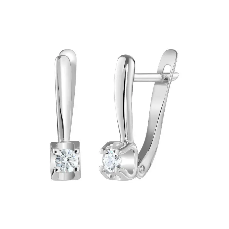 Серьги с английским замком из серебра