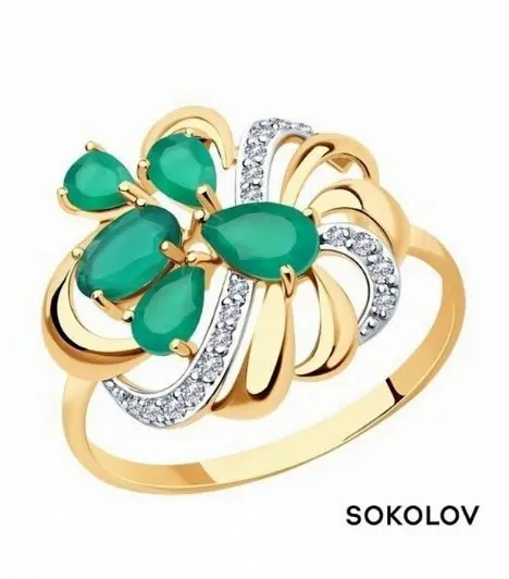 Кольцо декоративное из красного золота