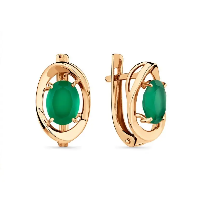 Серьги с английским замком из красного золота