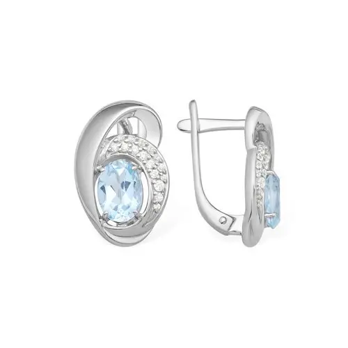 Серьги с английским замком из серебра