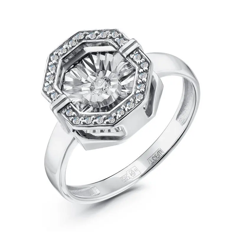 Кольцо декоративное из белого золота