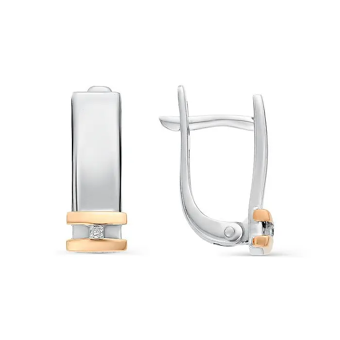 Серьги с английским замком из серебра вид 1