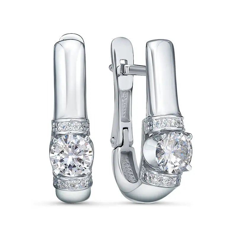 Серьги с английским замком из серебра