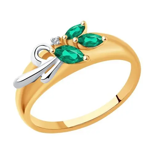 Кольцо декоративное из комбинированного золота