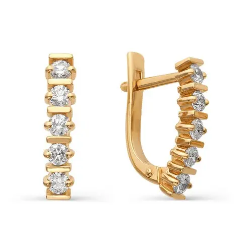 Серьги с английским замком из красного золота с сапфирами