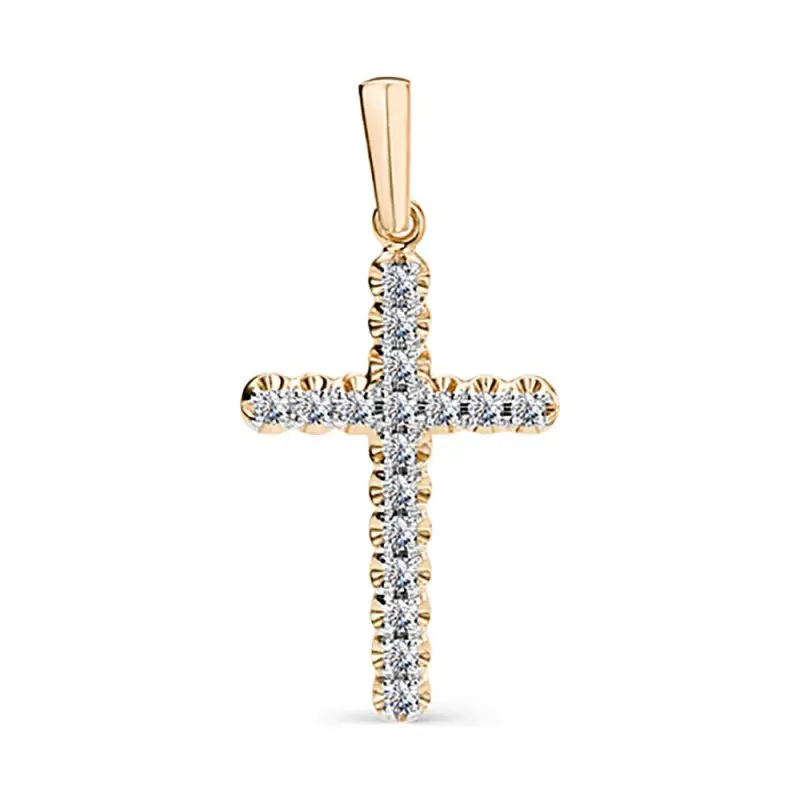 Подвеска декоративный крест из красного золота