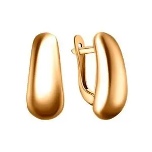 Серьги с английским замком из красного золота