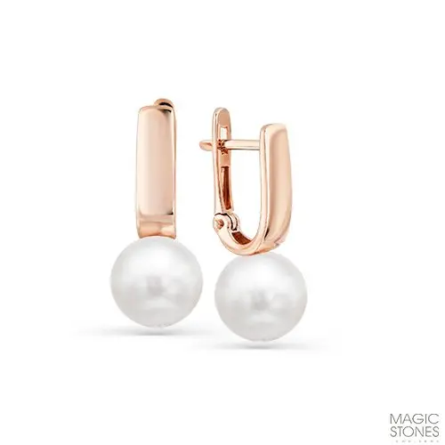 Серьги с английским замком из красного золота