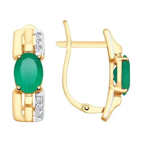 Серьги с английским замком из красного золота