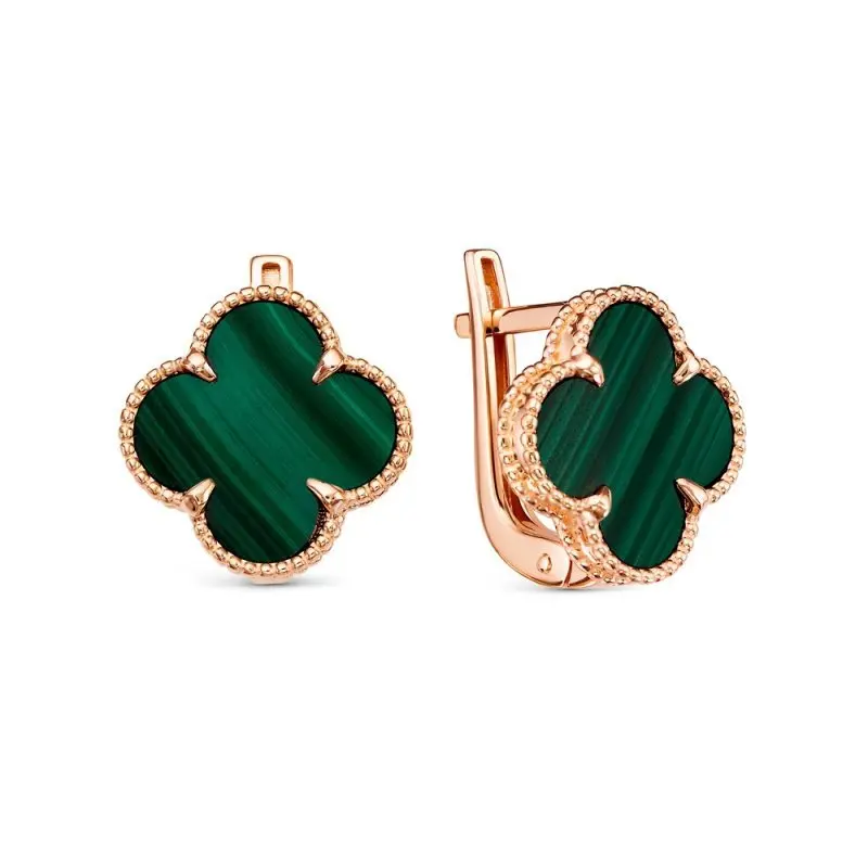 Серьги с английским замком из красного золота