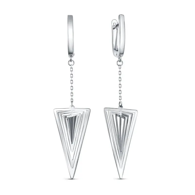 Серьги подвесные из серебра