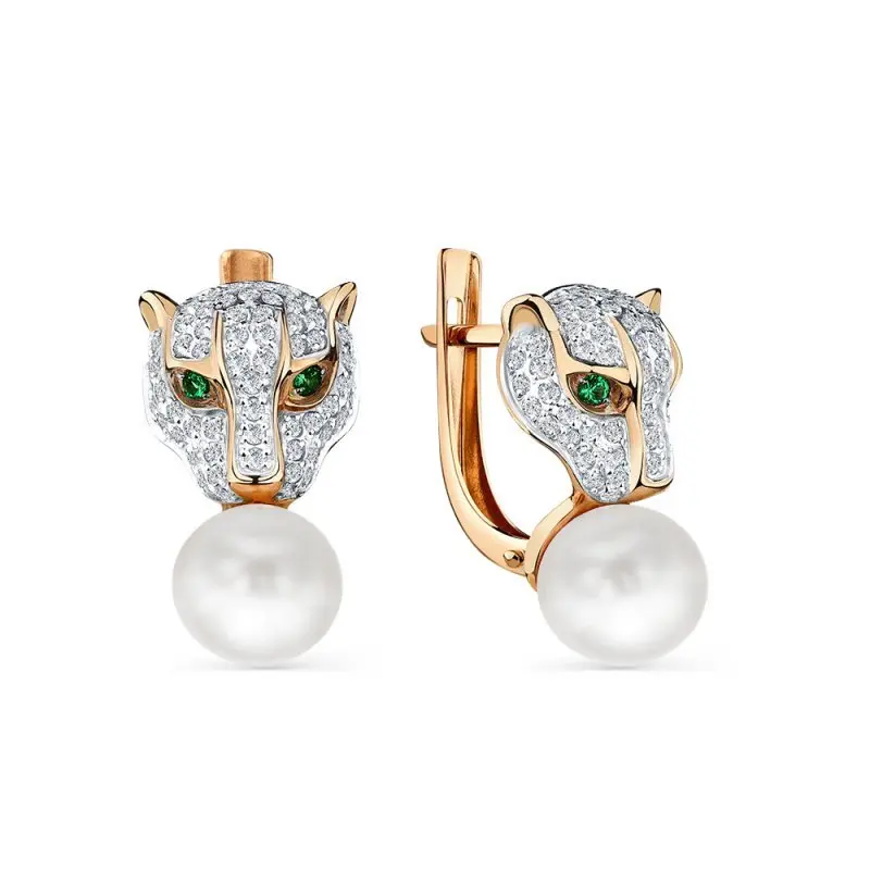 Серьги с английским замком из красного золота