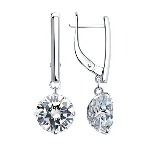 Серьги подвесные из серебра