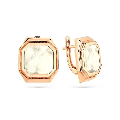 Серьги с английским замком из красного золота