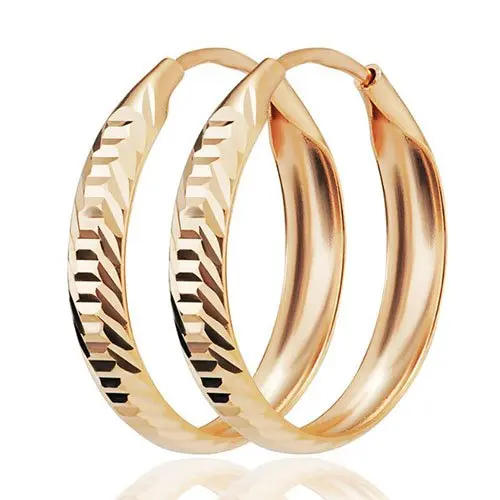 Серьги конго из красного золота