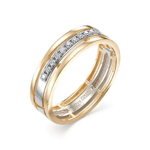 Кольцо обручальное из комбинированного золота