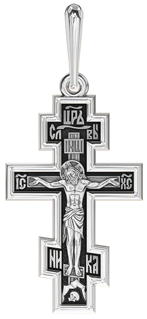 Подвеска крест из серебра