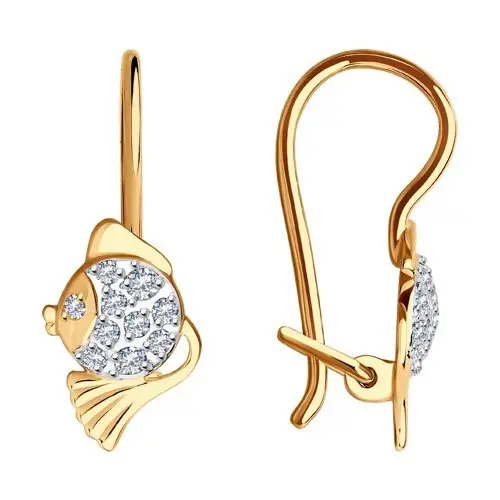 Серьги детские из красного золота