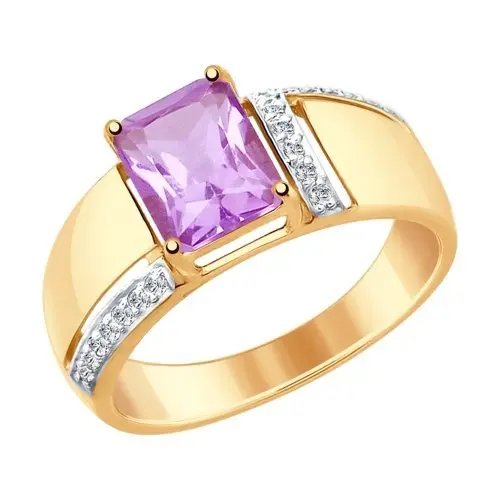 Кольцо декоративное из комбинированного золота