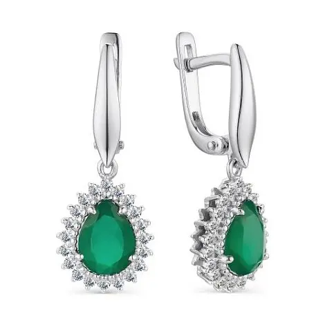 Серьги подвесные из серебра