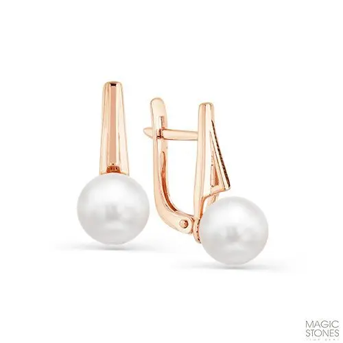 Серьги с английским замком из красного золота