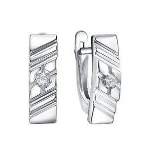 Серьги с английским замком из серебра