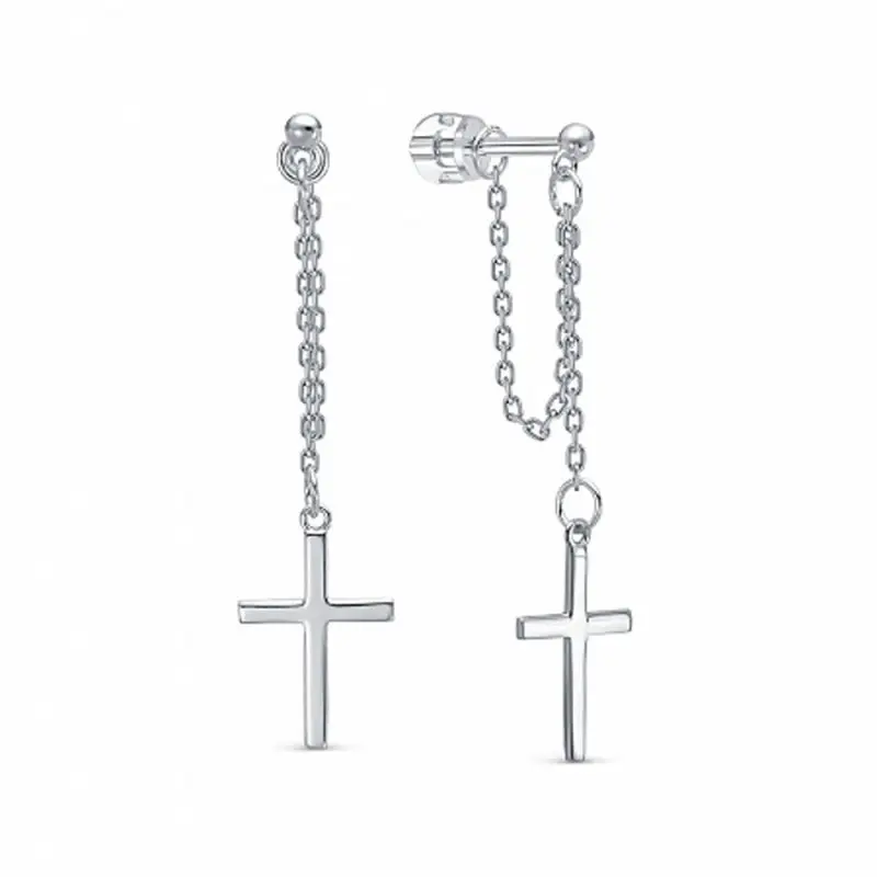 Серьги подвесные из серебра