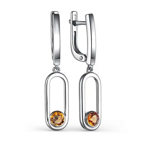 Серьги подвесные из серебра