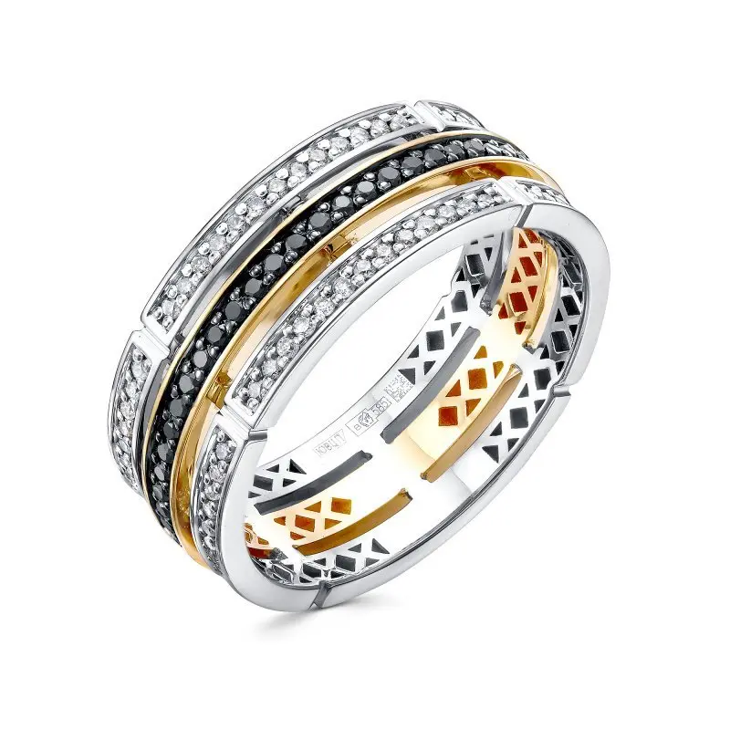 Кольцо декоративное из комбинированного золота