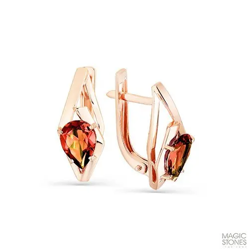 Серьги с английским замком из красного золота