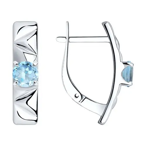 Серьги с английским замком из серебра