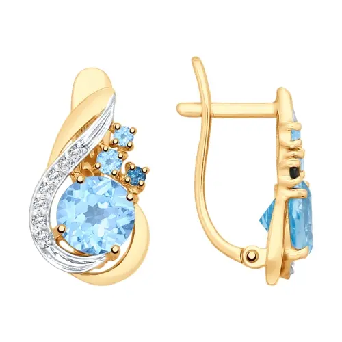 Серьги с английским замком из красного золота