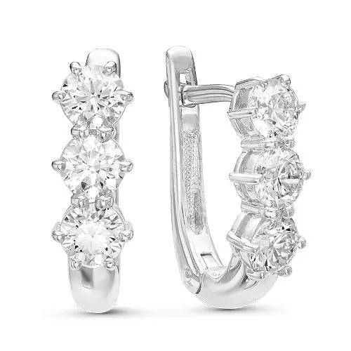 Серьги с английским замком из белого золота