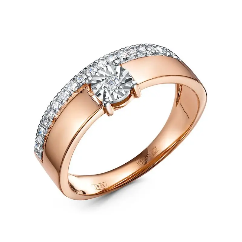 Кольцо декоративное из комбинированного золота