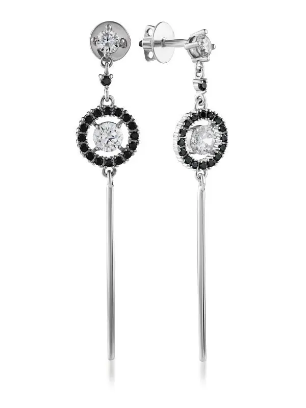 Серьги подвесные из серебра