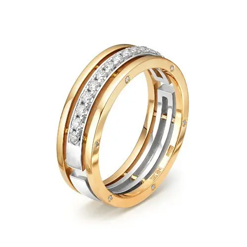Кольцо обручальное из комбинированного золота