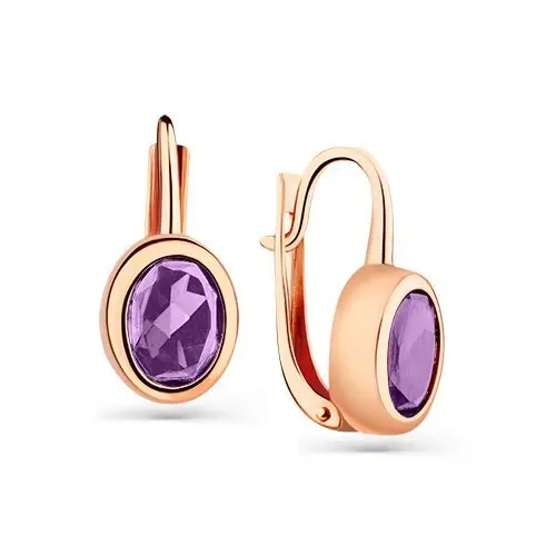 Серьги с английским замком из красного золота